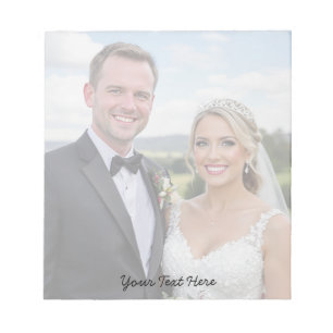 Elegant Modern Script Custom photo & Text Wedding Notepad