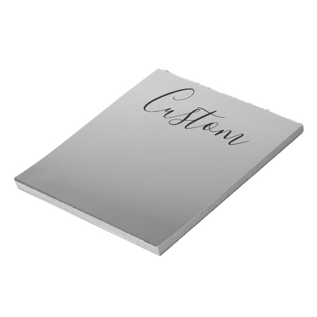 Elegant Modern Script Editable Black Text Writing Notepad (Rotated)