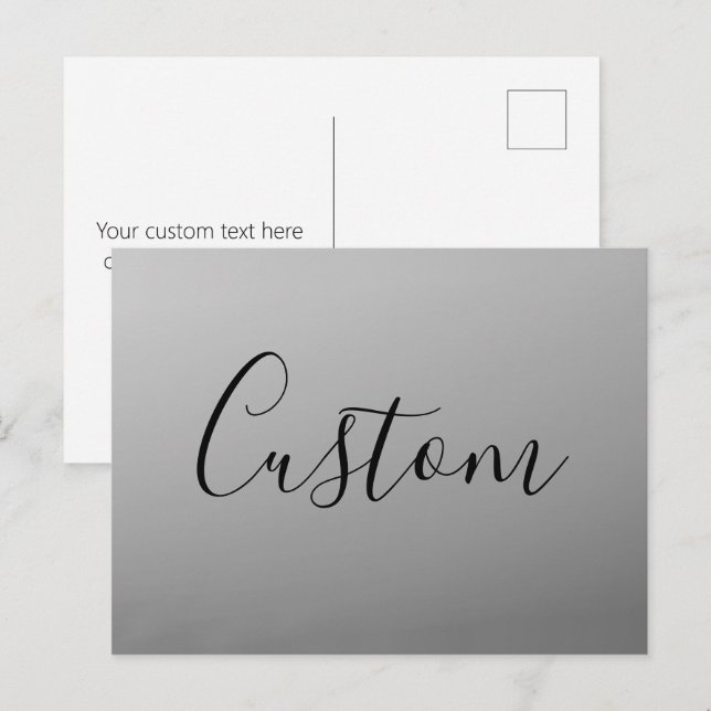 Elegant Modern Script Editable Black Text Writing Postcard (Front/Back)