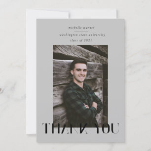 elegant modern script graduation thank you card