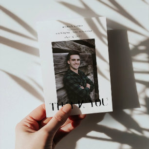 elegant modern script graduation thank you card