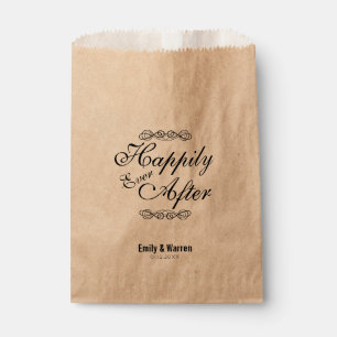 Elegant Modern Script Happily Ever After Wedding Favour Bags