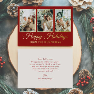 Elegant Modern Script Holiday Photo Seasonal Card