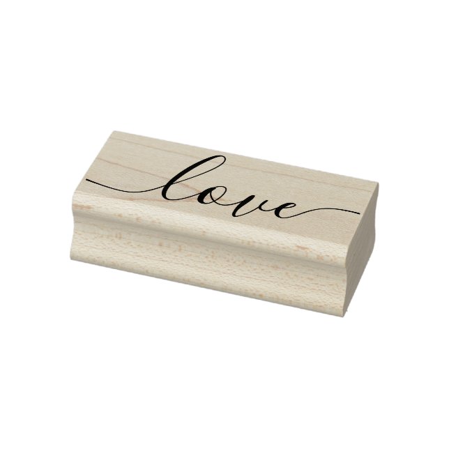 Elegant Modern Script Love Rubber Stamp (Stamp)