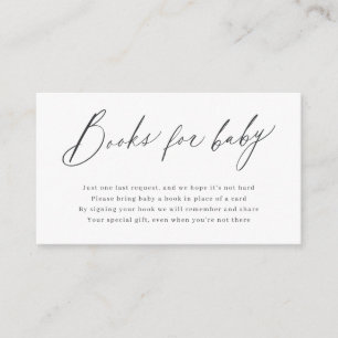 Elegant modern script minimalist books request enclosure card