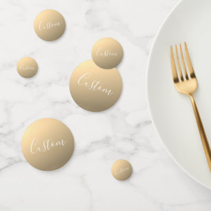 Elegant Modern Script Monogram or Word   Golden Confetti
