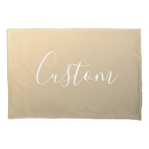 Elegant Modern Script Monogram or Word   Golden Pillowcase