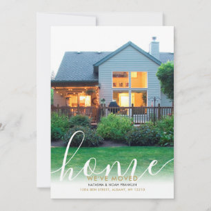 Elegant Modern Script New Home Photo Announcement