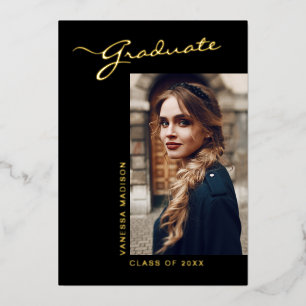 Elegant Modern Script Photo   Grad Announcement