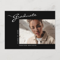 Elegant Modern Script | Photo Grad Announcement