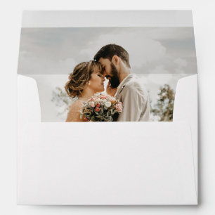 Elegant modern script photo minimalist wedding envelope