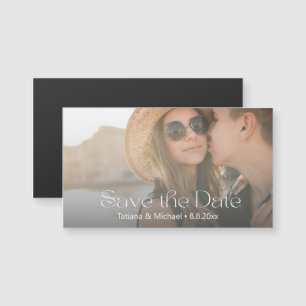 elegant modern script  photo save the date magnet