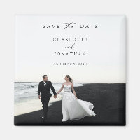 Elegant Modern Script Photo Wedding Save The Date