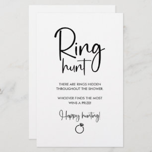 Elegant Modern Script Ring Hunt Game Sing