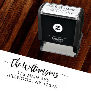 Elegant Modern Script Stylish Family Name Self-inking Stamp