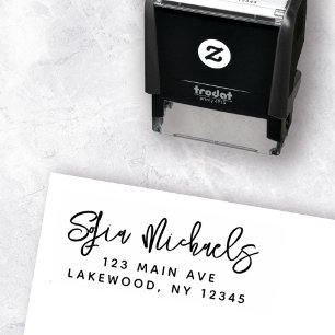 Elegant Modern Script Stylish Minimalist Girly Self-inking Stamp