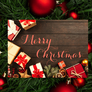 Elegant Modern Script Typography Business Holiday Thank You Card