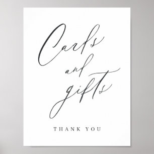 Elegant modern script wedding cards and gifts sign