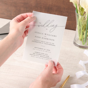Elegant Modern Script Wedding Vellum Invitations
