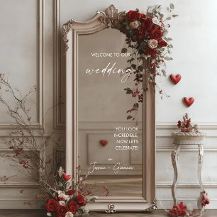 Elegant Modern Selfie Mirror Welcome Wedding Decal