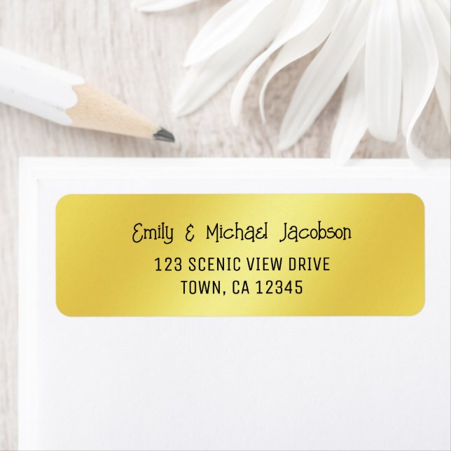 Elegant Modern Shimmering Golden Label for Couples (Insitu)