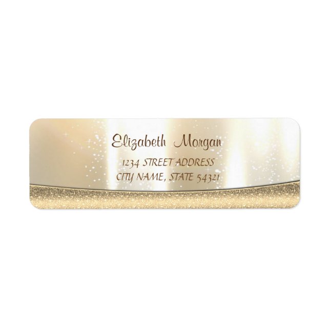 Elegant,Modern ,Shiny,Gold   Address Label (Front)
