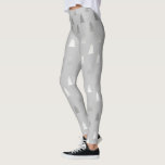 elegant modern silver Christmas tree pattern Leggings<br><div class="desc">Stylish and cute faux silver Christmas tree pattern.</div>