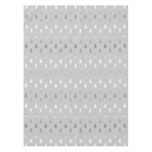 elegant modern silver Christmas tree pattern Tablecloth
