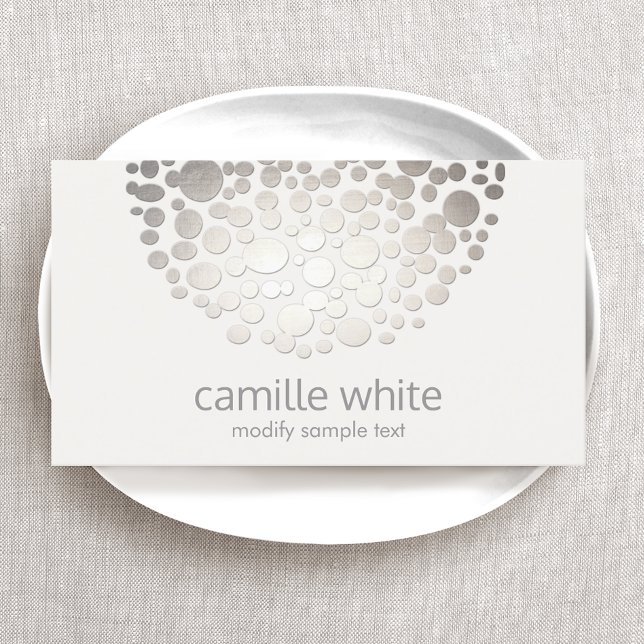  Elegant Modern Silver Circles  Business Card (Creator Uploaded)
