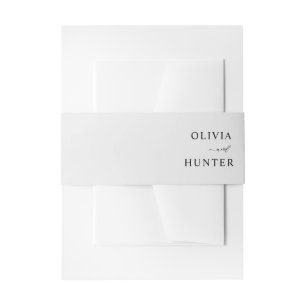 Elegant Modern Silver Gray Wedding Calligraphy Invitation Belly Band