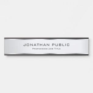 Elegant Modern Silver Template Trendy Custom Door Sign