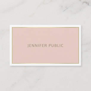 Elegant Modern Simple Artistic Pink Gold Frame Business Card