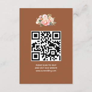 Elegant Modern Simple Boho Wedding QR Code RSVP Enclosure Card