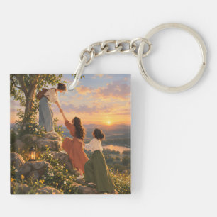 Elegant Modern Simple Custom create your own photo Key Ring