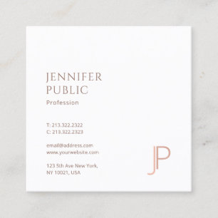 Elegant Modern Simple Design Monogram Luxury Plain Square Business Card