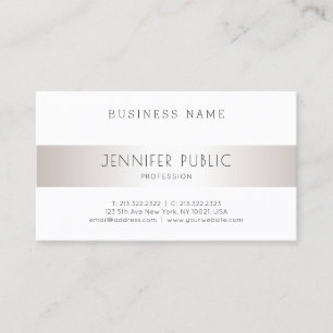 Elegant Modern Simple Design Silver Semi Gloss Business Card