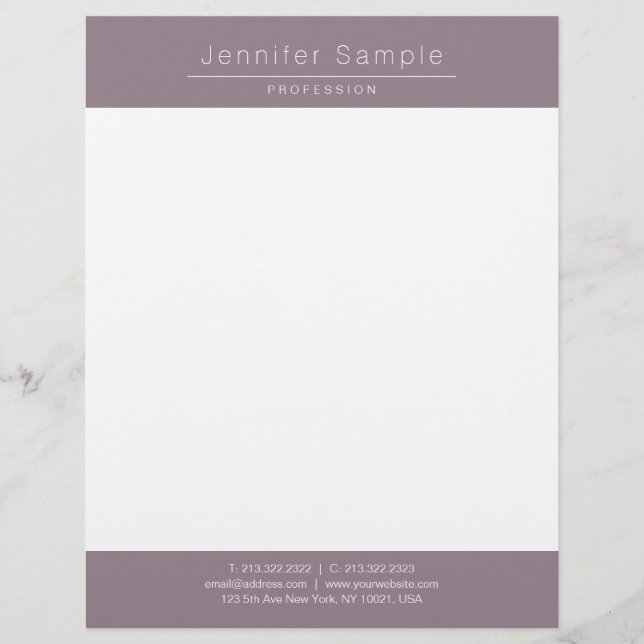 Elegant Modern Simple Design Template Professional Custom Letterhead (Front)