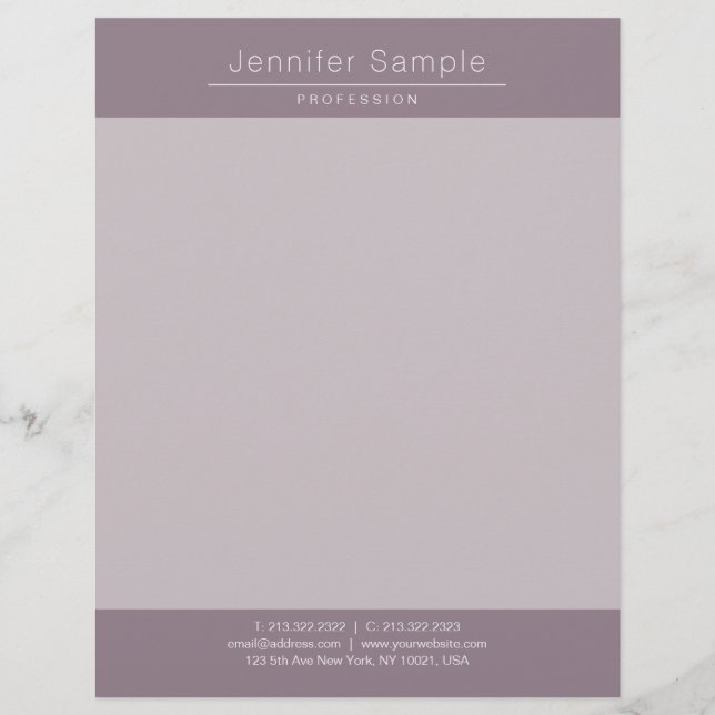 Elegant Modern Simple Design Template Professional Custom Letterhead (Front)
