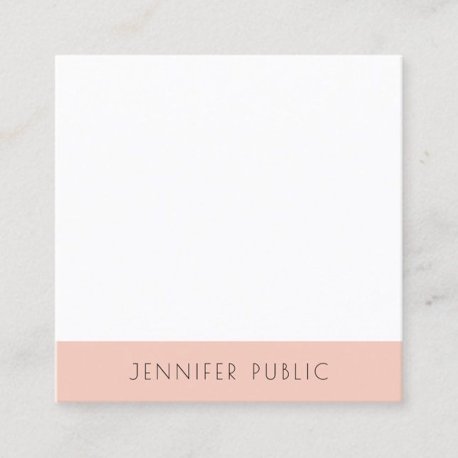Elegant Modern Simple Design Template Professional Square Business Card (Front)