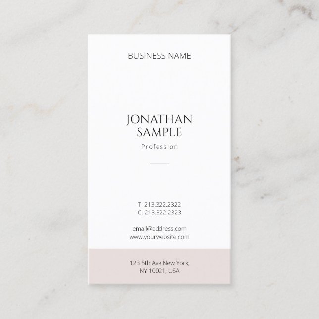 Elegant Modern Simple Design Vertical Template Business Card (Front)