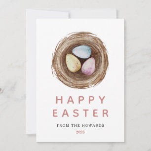 Elegant Modern Simple Easter Eggs Happy Easter Holiday Card