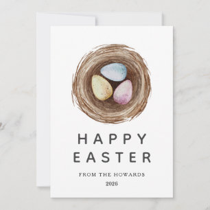 Elegant Modern Simple Easter Eggs   Happy Easter Holiday Card