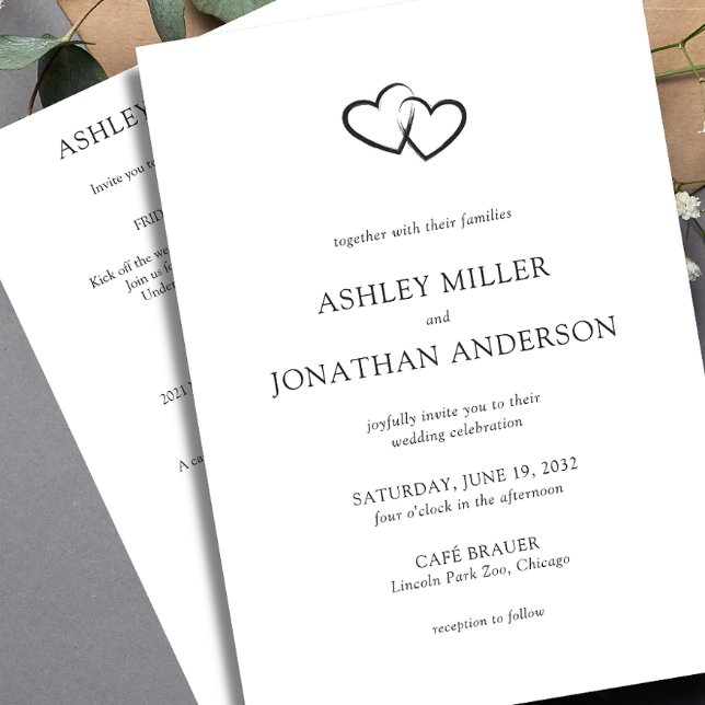 Elegant Modern Simple Elements All-in-One Wedding Invitation (Creator Uploaded)