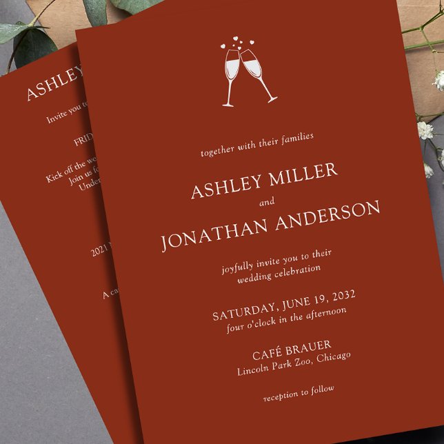 Elegant Modern Simple Elements All-in-One Wedding Invitation (Creator Uploaded)