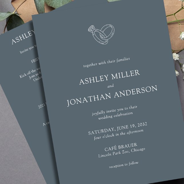 Elegant Modern Simple Elements All-in-One Wedding Invitation (Creator Uploaded)