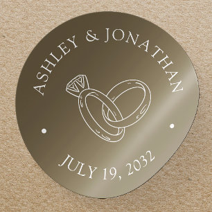 Elegant Modern Simple Elements Classic Round Sticker