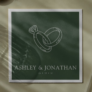 Elegant Modern Simple Elements Wedding Cocktail Napkin