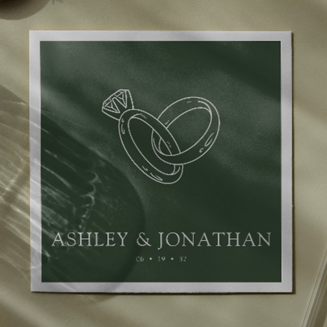 Elegant Modern Simple Elements Wedding Cocktail Napkin (Creator Uploaded)
