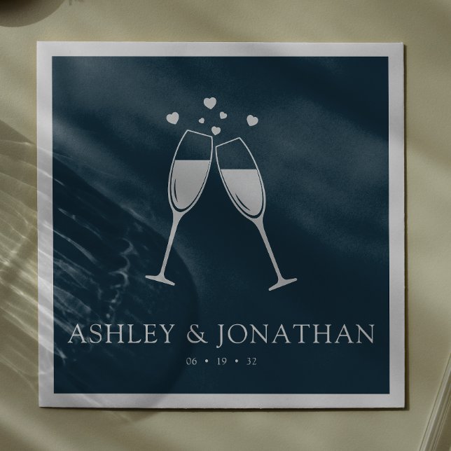 Elegant Modern Simple Elements Wedding Cocktail Napkin (Creator Uploaded)