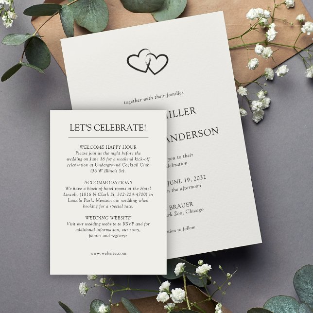 Elegant Modern Simple Elements Wedding Enclosure Card (Creator Uploaded)